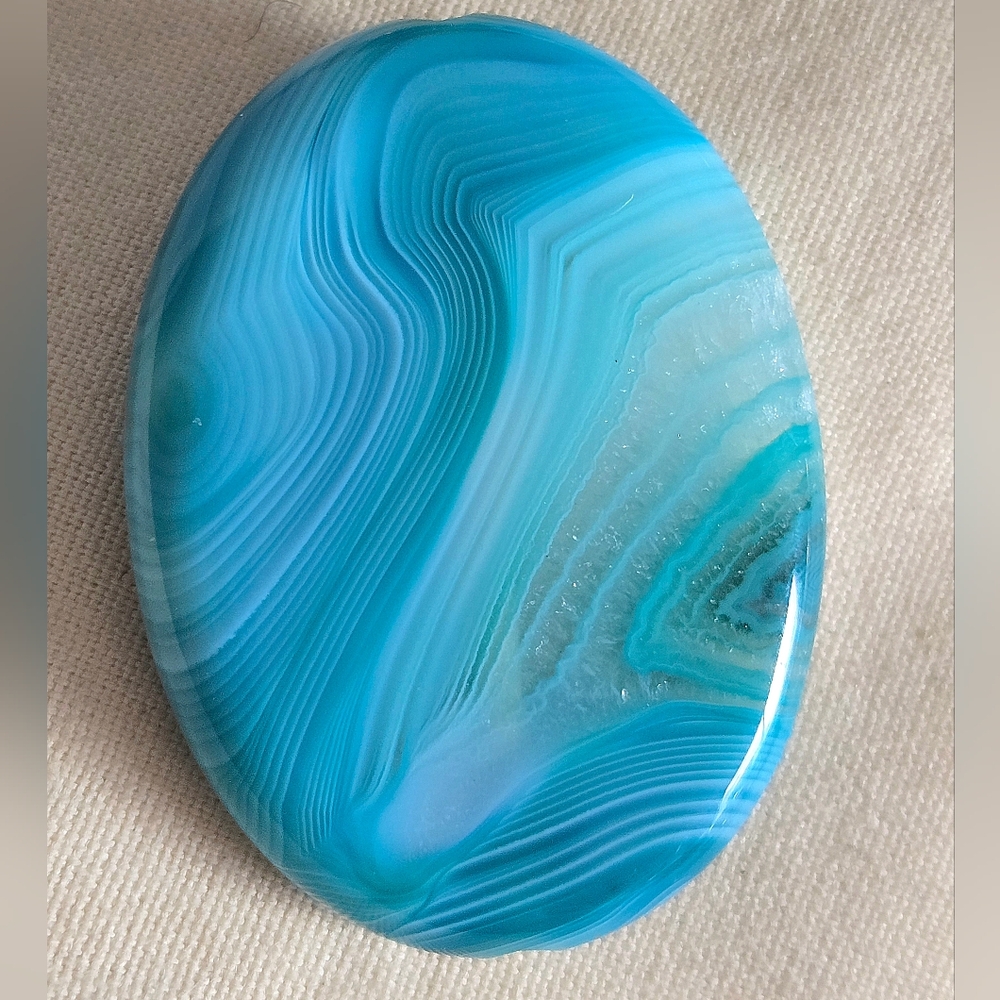 Blue And White Striped Agate Pendant Bead